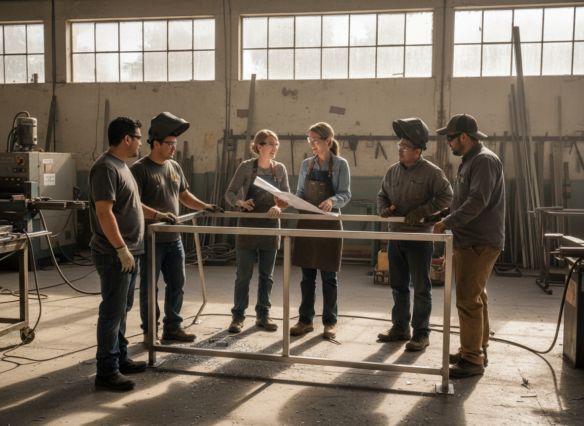 The Orange county Custom Railing team at work in Orange County